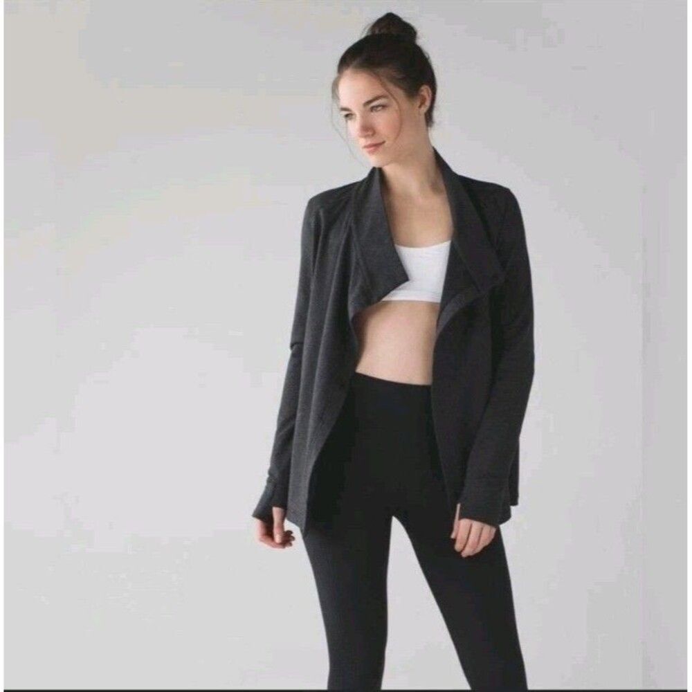 LULULEMON Coast Wrap II Cardigan Jacket Sz 4 Casual Outdoor Comfy Supersoft Gray